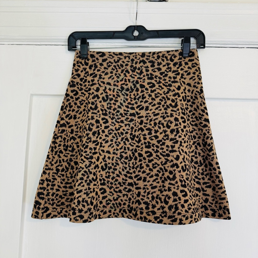 Reformation leopard print knit mini skirt
